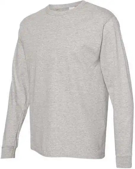 Hanes 5286 Essential t Long Sleeve Shirt Oxford Grey