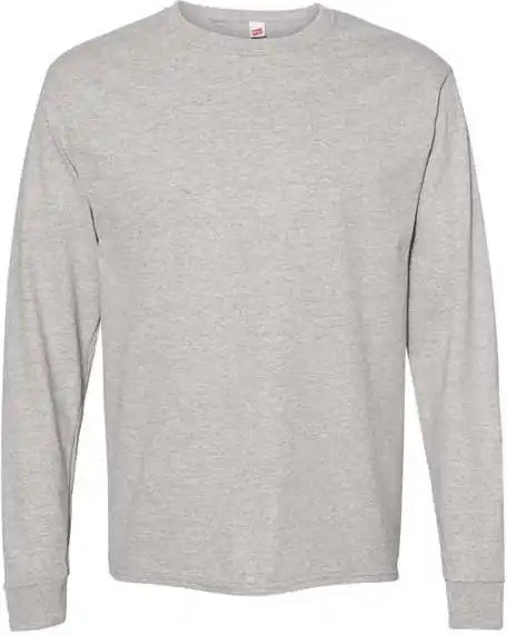 Hanes 5286 Essential t Long Sleeve Shirt Oxford Grey