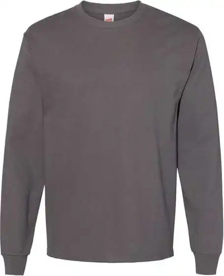 Hanes 5286 Essential t Long Sleeve Shirt Smoke Grey