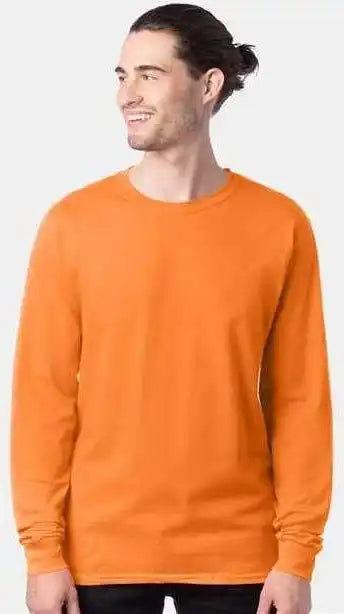 Hanes 5286 Essential t Long Sleeve Shirt Tennessee Orange