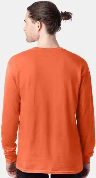 Hanes 5286 Essential t Long Sleeve Shirt Texas Orange