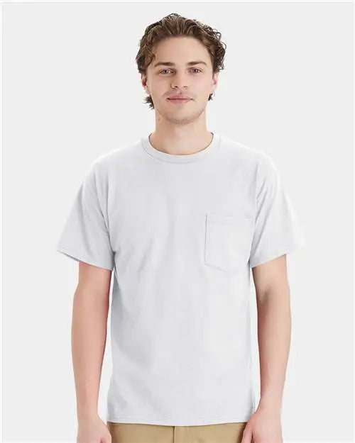 Hanes 5290p Essential-t Pocket T-shirt - Ash