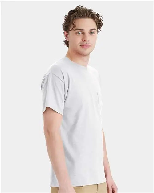 Hanes 5290p Essential-t Pocket T-shirt - Ash