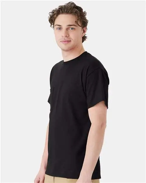 Hanes 5290p Essential-t Pocket T-shirt - Black