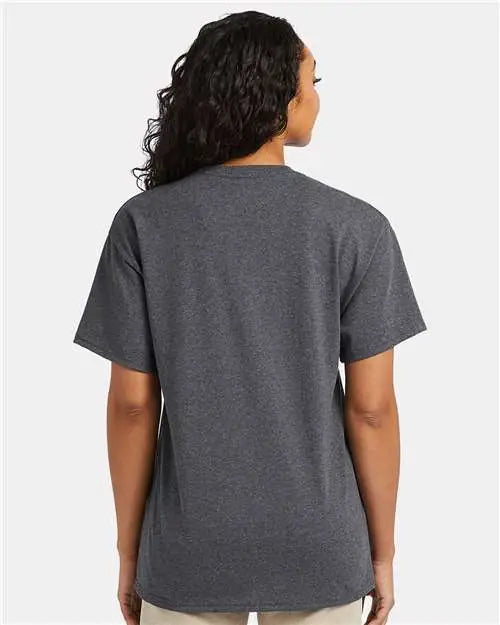 Hanes 5290p Essential-t Pocket T-shirt - Charcoal Heather