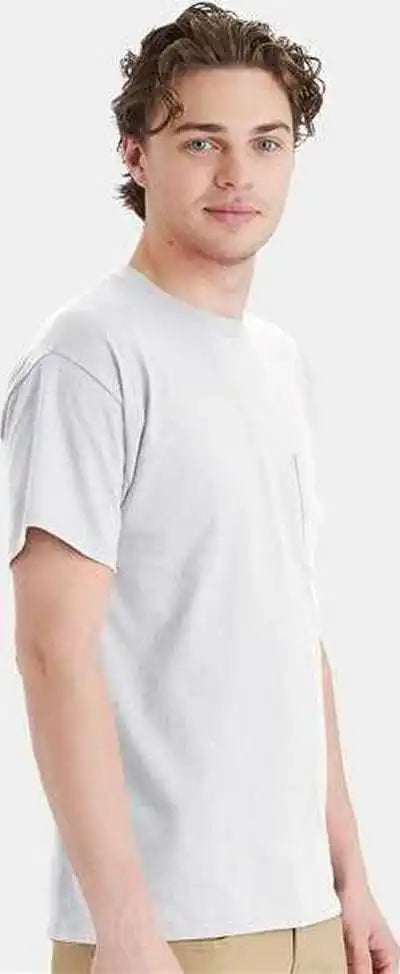 Hanes 5290p Essential-t Pocket T-shirt - Ash