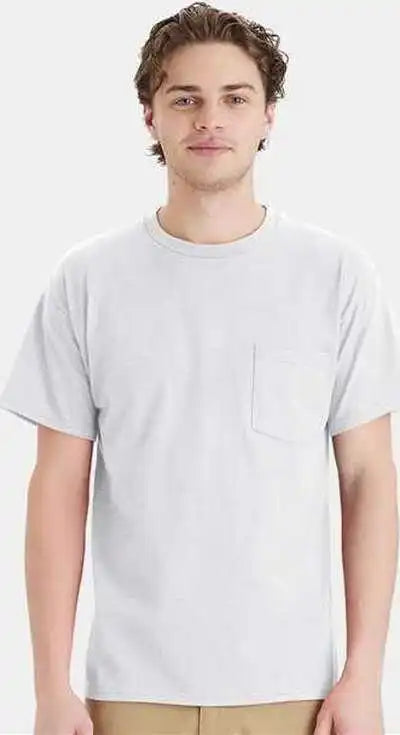 Hanes 5290p Essential-t Pocket T-shirt - Ash