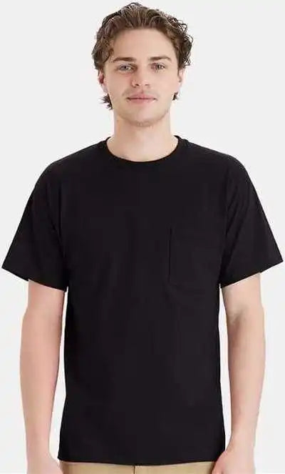 Hanes 5290p Essential-t Pocket T-shirt - Black