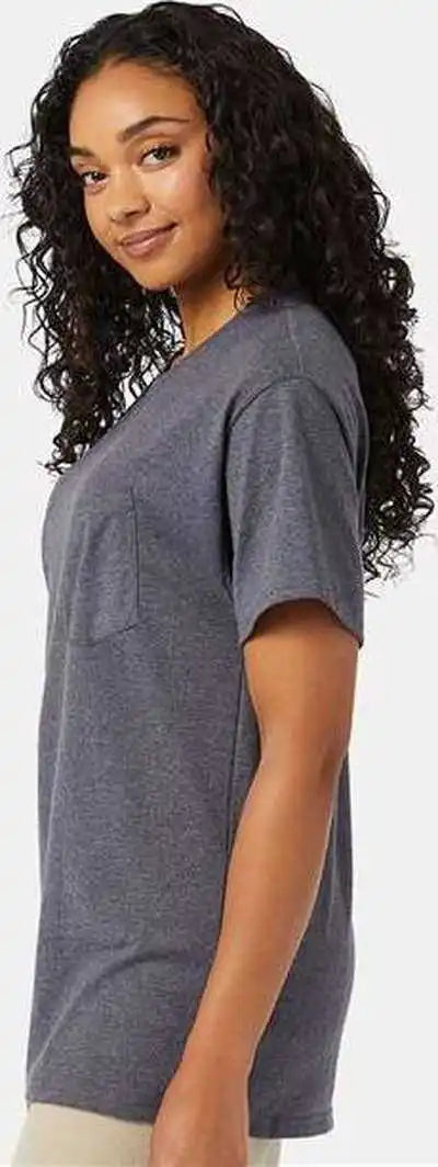 Hanes 5290p Essential-t Pocket T-shirt - Charcoal Heather
