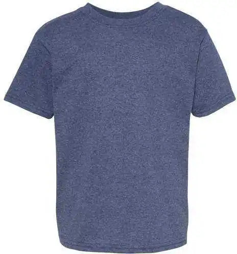 Hanes 5370 Ecosmart Youth Short Sleeve t Shirt Heather Navy