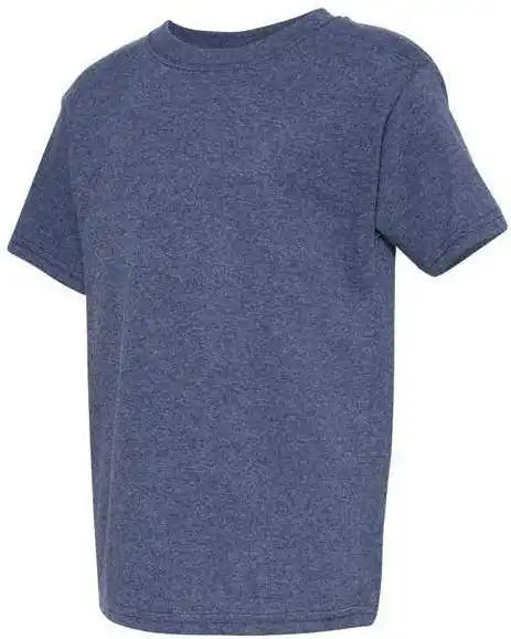 Hanes 5370 Ecosmart Youth Short Sleeve t Shirt Heather Navy