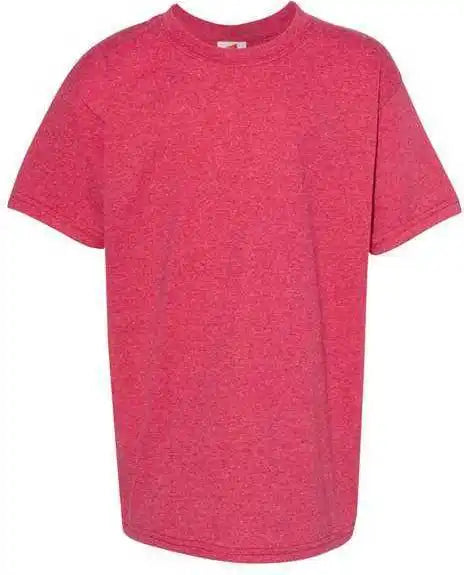 Hanes 5370 Ecosmart Youth Short Sleeve T-shirt - Heather Red