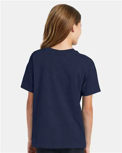 Hanes 5370 Ecosmart™ Youth T-shirt - Heather Navy