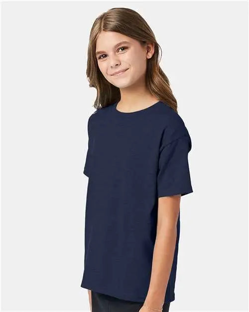 Hanes 5370 Ecosmart™ Youth T-shirt - Heather Navy