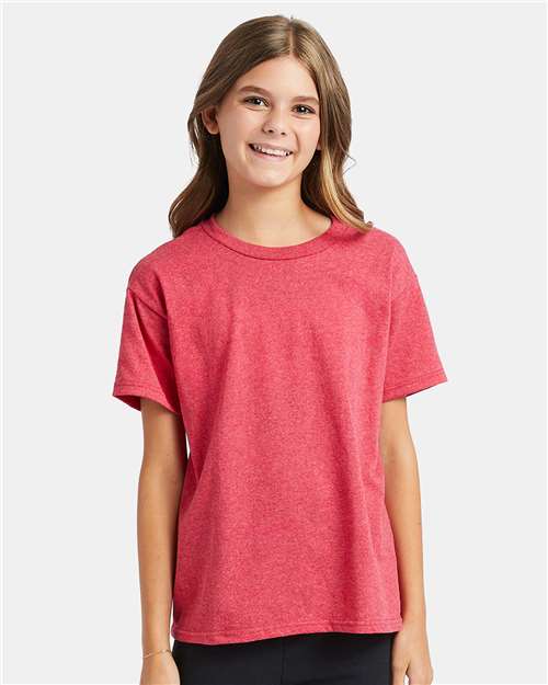 Hanes 5370 Ecosmart™ Youth T-shirt - Heather Red