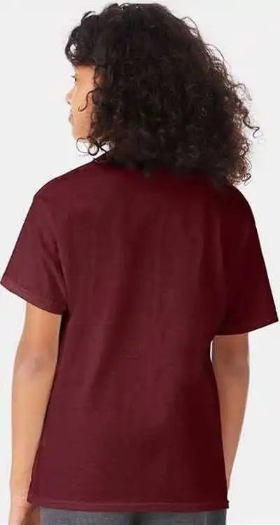Hanes 5370 Ecosmart Youth t Shirt Maroon