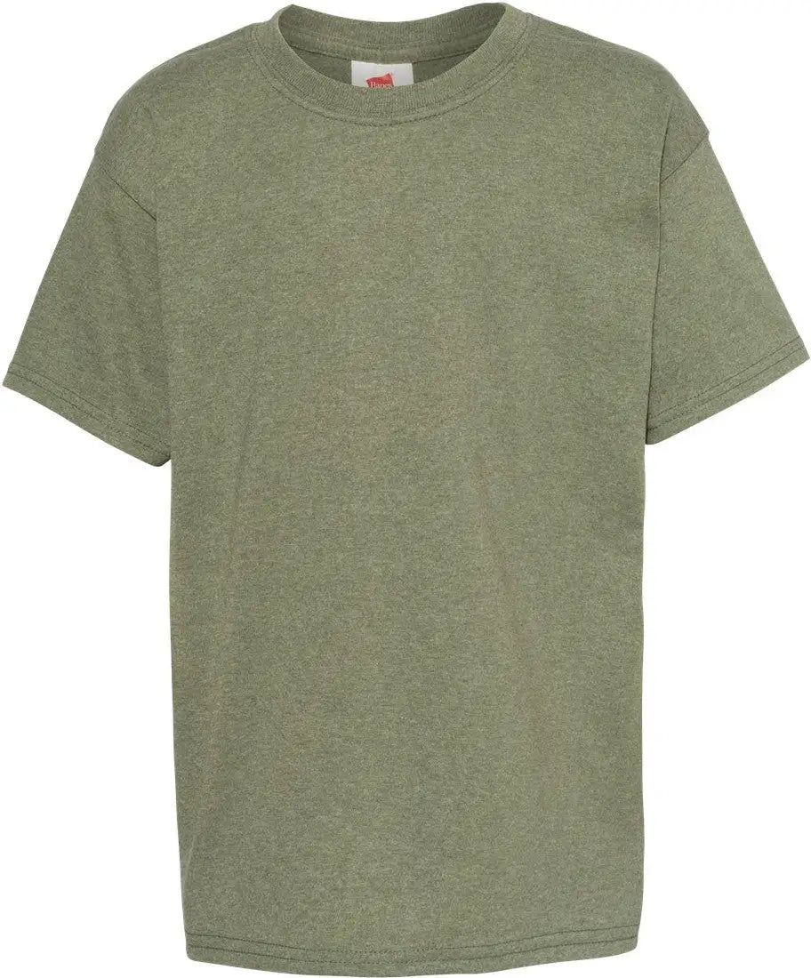 Hanes 5370 Ecosmartâ„¢ Youth T-shirt - Heather Green