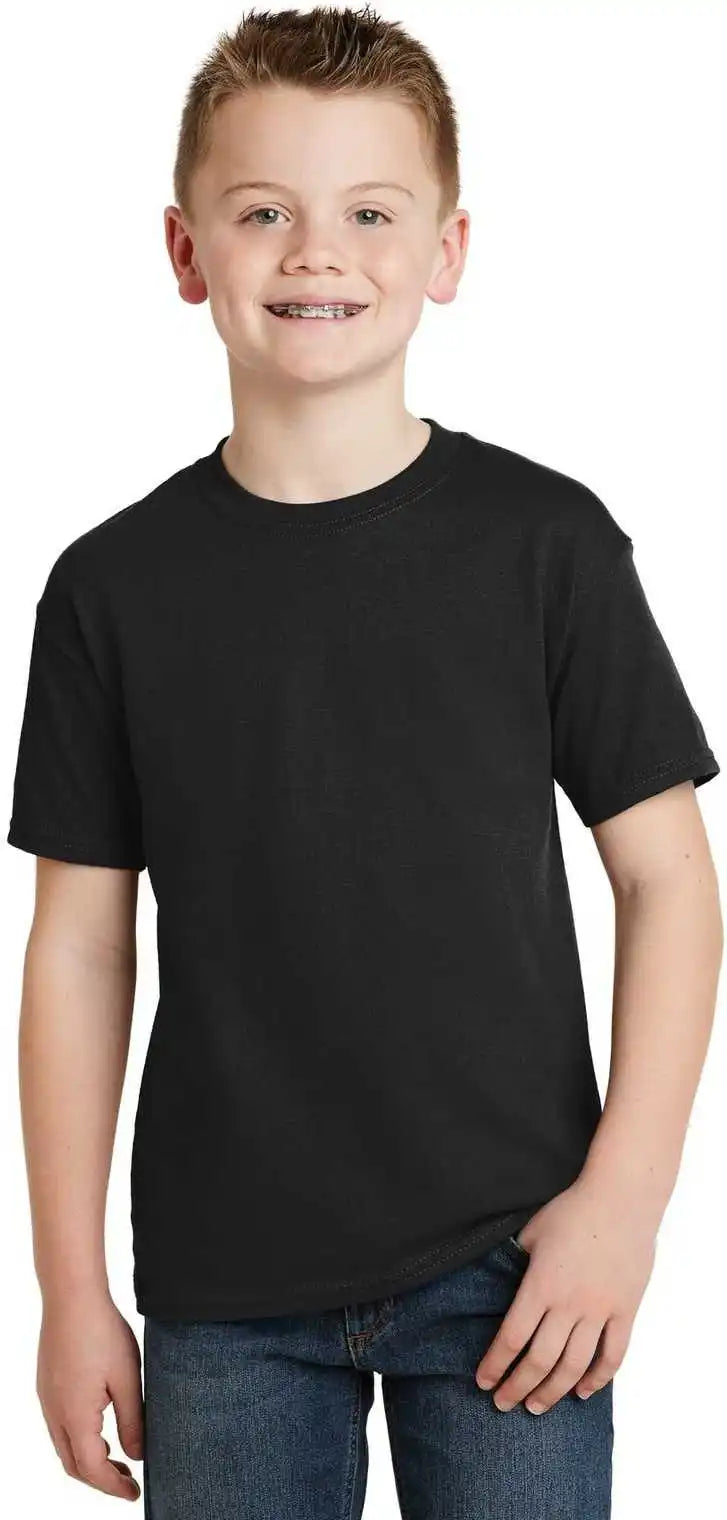 Hanes 5370 Youth Ecosmart 50/50 Cotton/poly T-shirt - Black