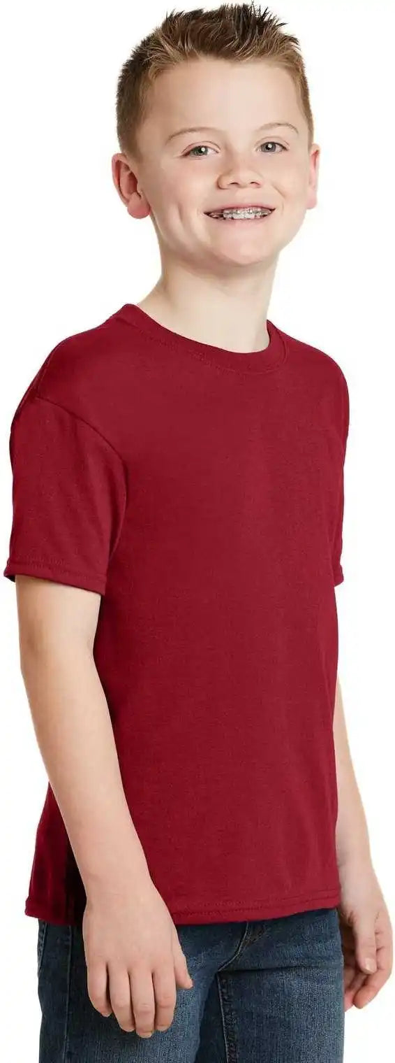 Hanes 5370 Youth Ecosmart 50/50 Cotton/poly t Shirt Deep Red