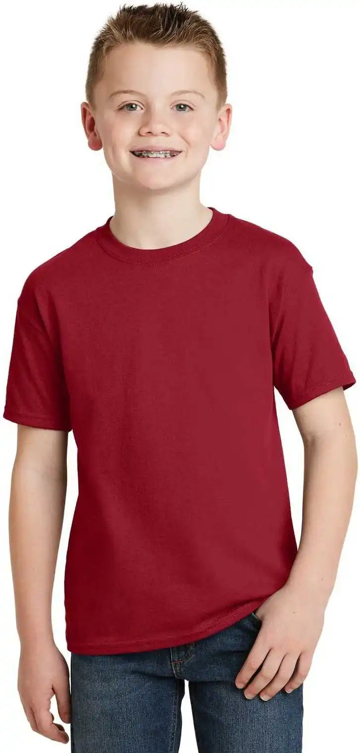 Hanes 5370 Youth Ecosmart 50/50 Cotton/poly t Shirt Deep Red