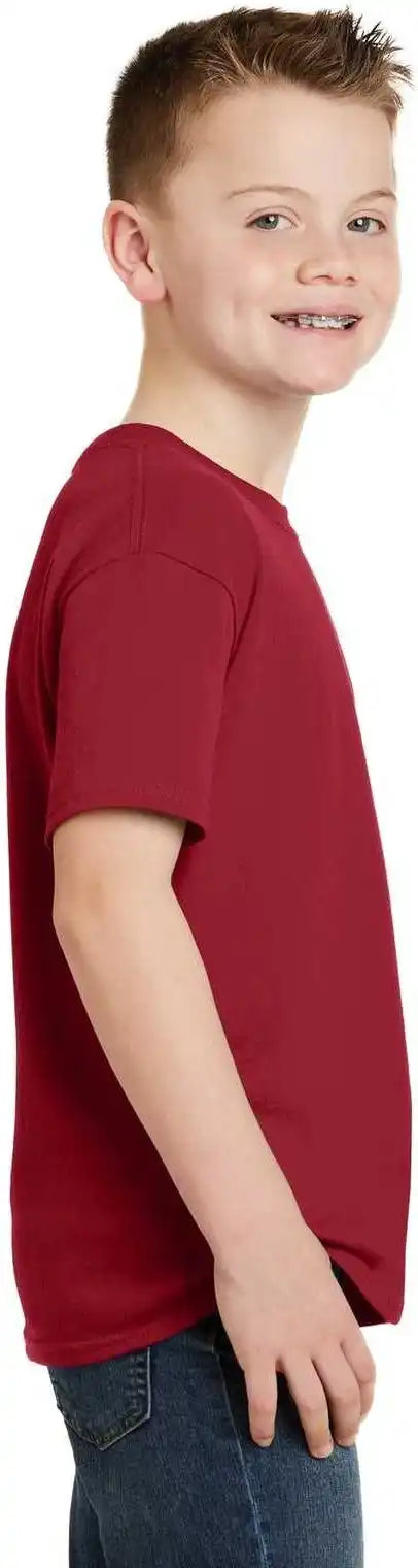 Hanes 5370 Youth Ecosmart 50/50 Cotton/poly t Shirt Deep Red