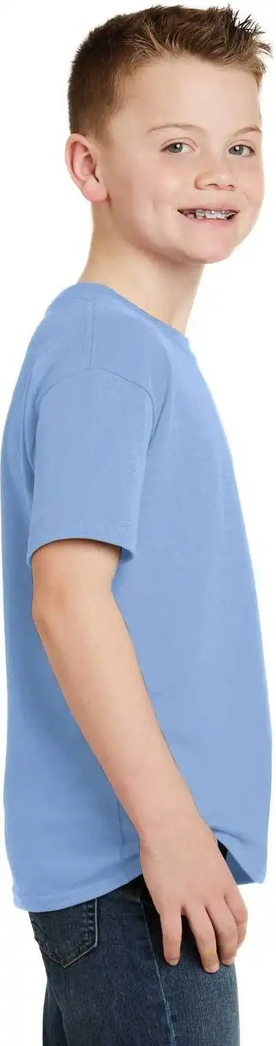 Hanes 5370 Youth Ecosmart 50/50 Cotton/poly T-shirt - Light Blue