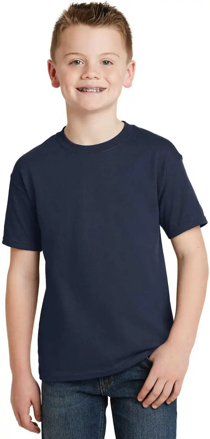 Hanes 5370 Youth Ecosmart 50/50 Cotton/poly t Shirt Navy