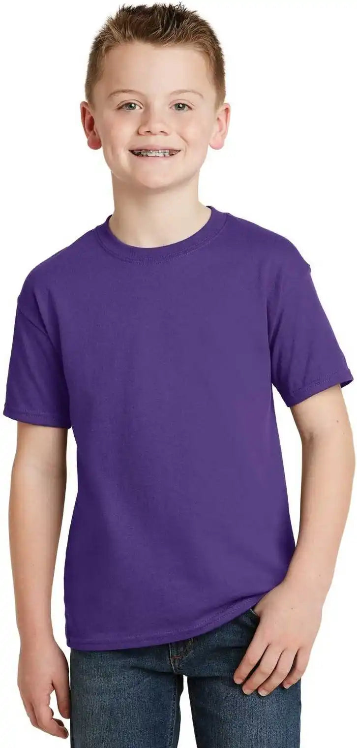 Hanes 5370 Youth Ecosmart 50/50 Cotton/poly T-shirt - Purple