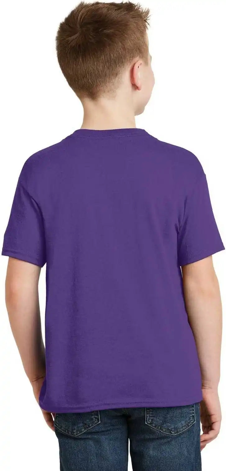 Hanes 5370 Youth Ecosmart 50/50 Cotton/poly T-shirt - Purple