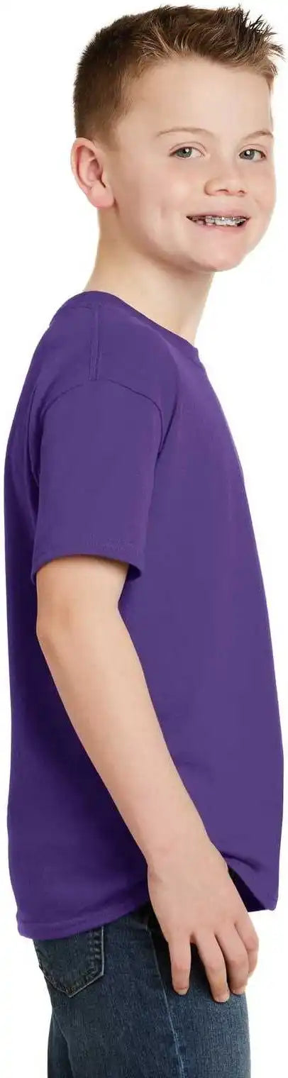 Hanes 5370 Youth Ecosmart 50/50 Cotton/poly T-shirt - Purple
