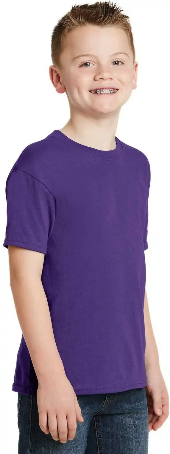 Hanes 5370 Youth Ecosmart 50/50 Cotton/poly T-shirt - Purple