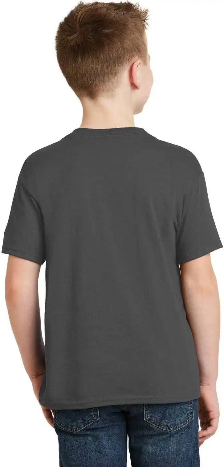 Hanes 5370 Youth Ecosmart 50/50 Cotton/poly T-shirt - Smoke Gray