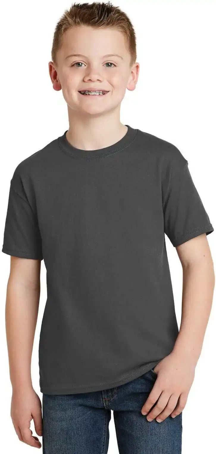 Hanes 5370 Youth Ecosmart 50/50 Cotton/poly T-shirt - Smoke Gray
