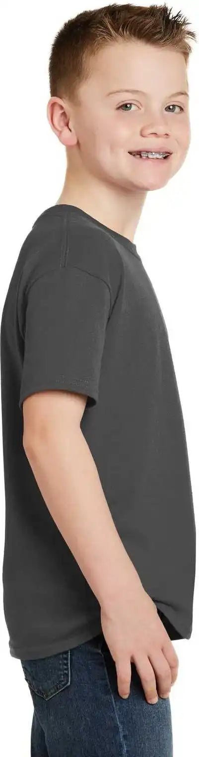 Hanes 5370 Youth Ecosmart 50/50 Cotton/poly T-shirt - Smoke Gray