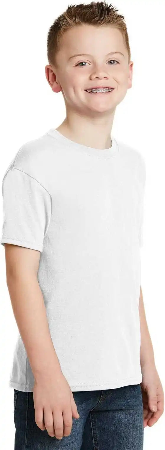 Hanes 5370 Youth Ecosmart 50/50 Cotton/poly t Shirt White