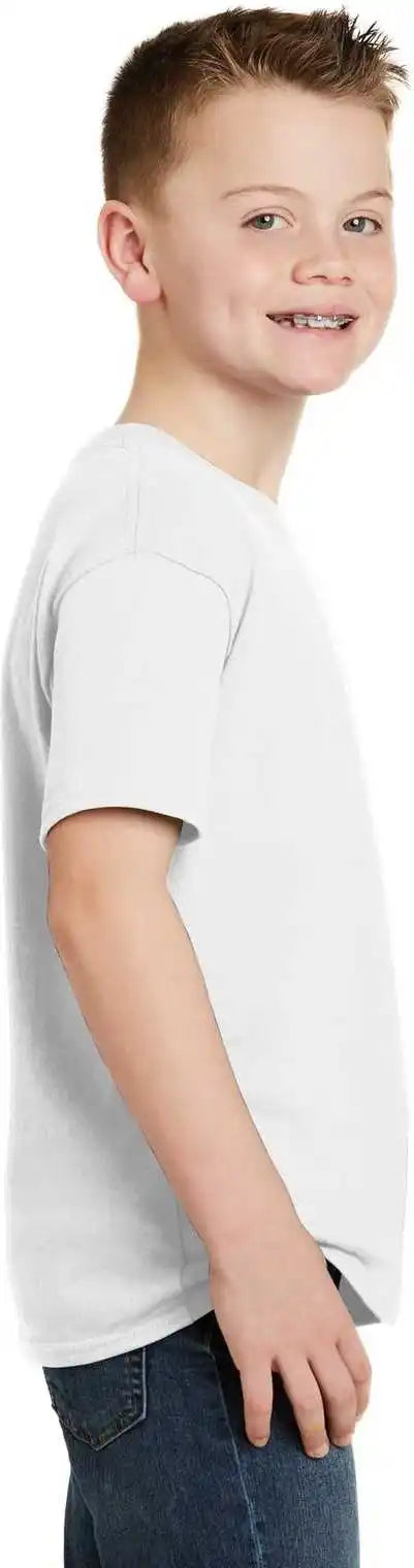Hanes 5370 Youth Ecosmart 50/50 Cotton/poly t Shirt White
