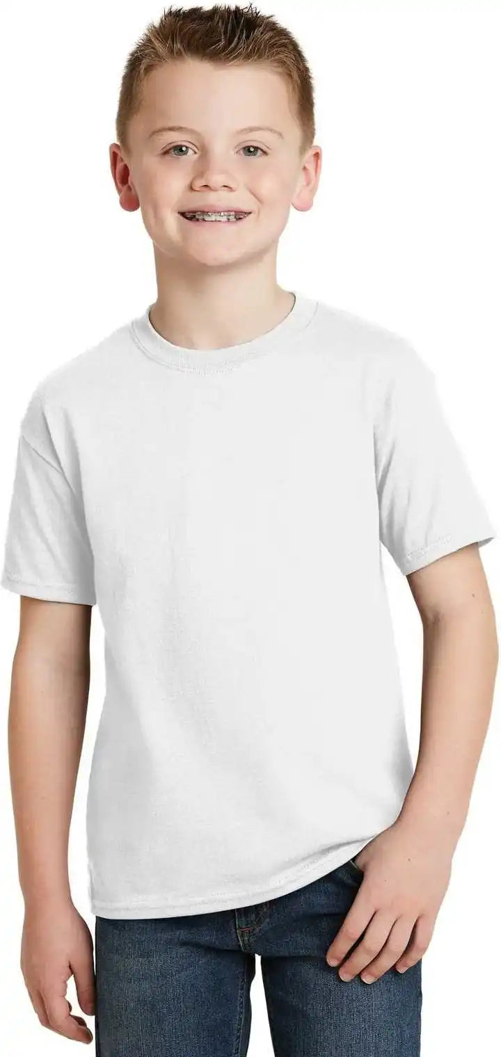 Hanes 5370 Youth Ecosmart 50/50 Cotton/poly t Shirt White