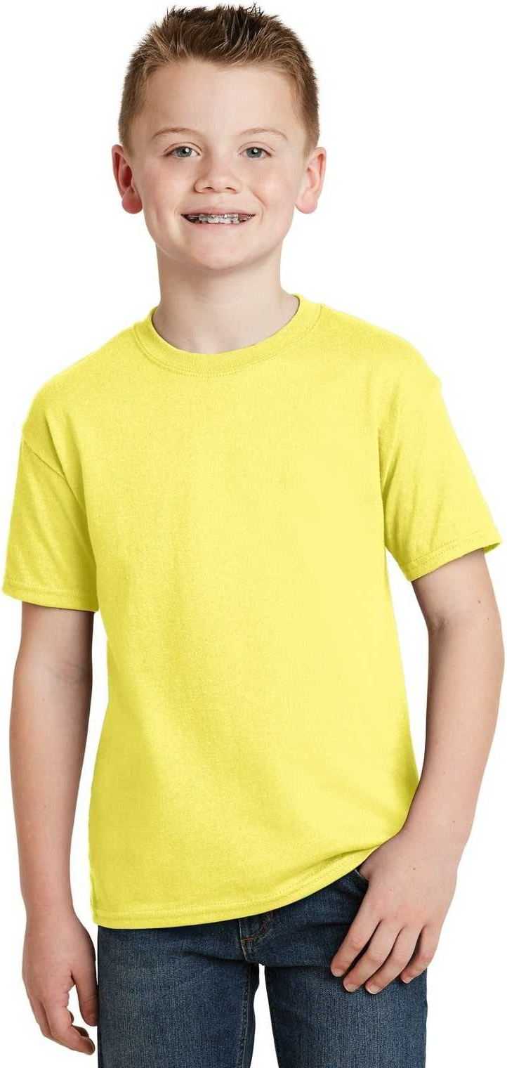 Hanes 5370 Youth Ecosmart 50/50 Cotton/poly T-shirt - Yellow