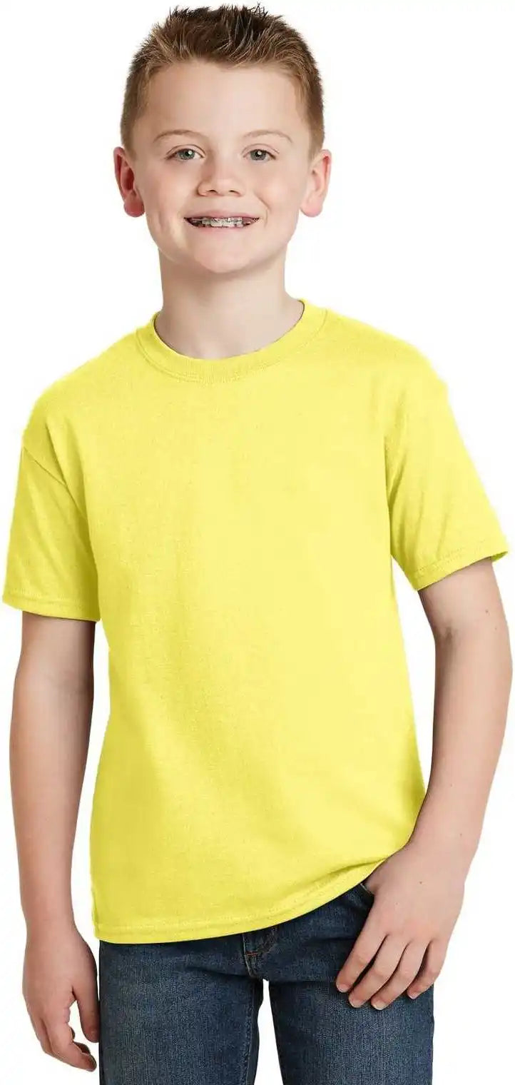 Hanes 5370 Youth Ecosmart 50/50 Cotton/poly T-shirt - Yellow