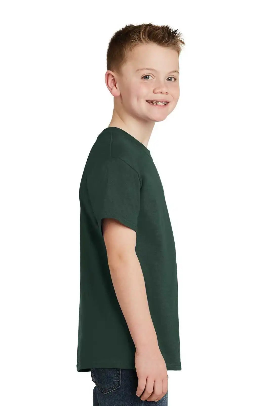Hanes 5450 Youth Tagless 100% Cotton t Shirt Deep Forest