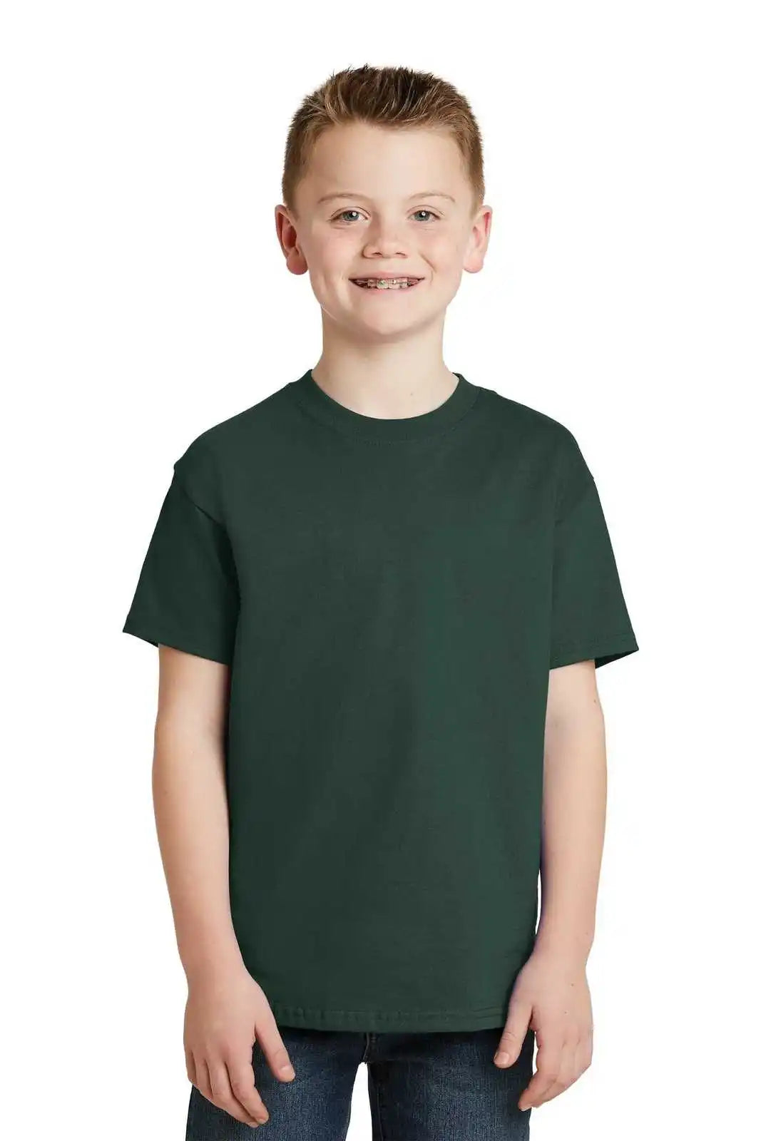 Hanes 5450 Youth Tagless 100% Cotton t Shirt Deep Forest