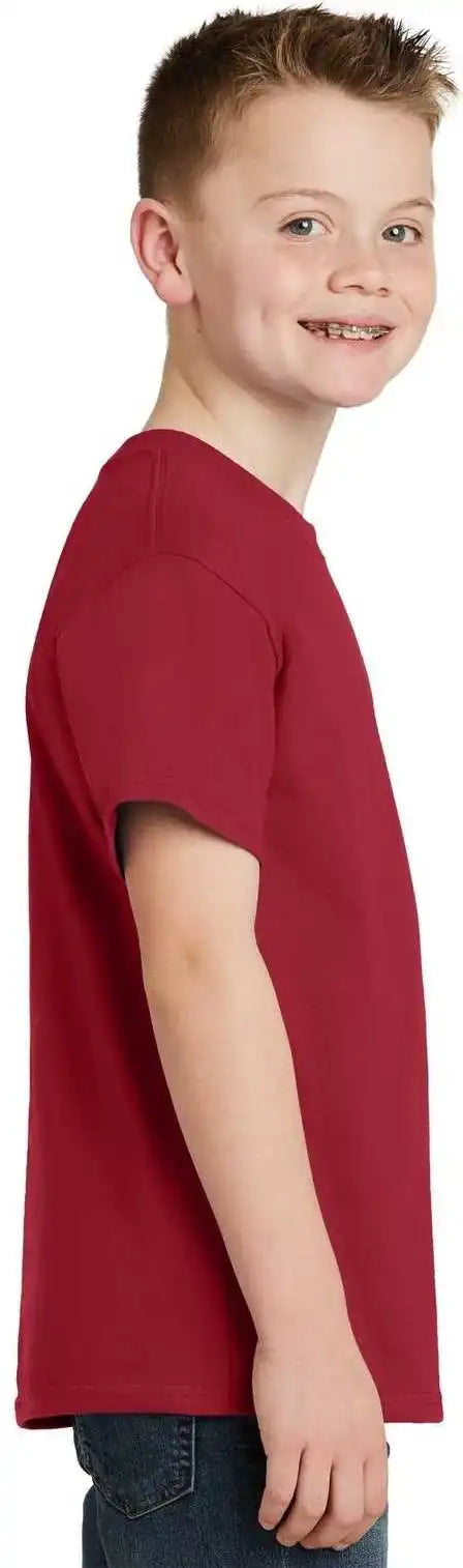 Hanes 5450 Youth Tagless 100% Cotton t Shirt Deep Red