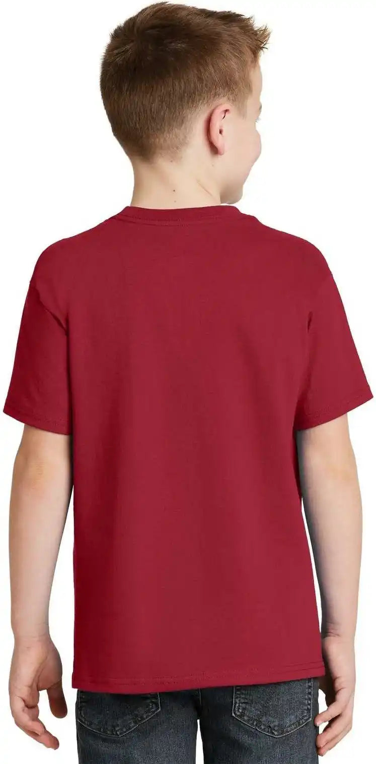 Hanes 5450 Youth Tagless 100% Cotton t Shirt Deep Red