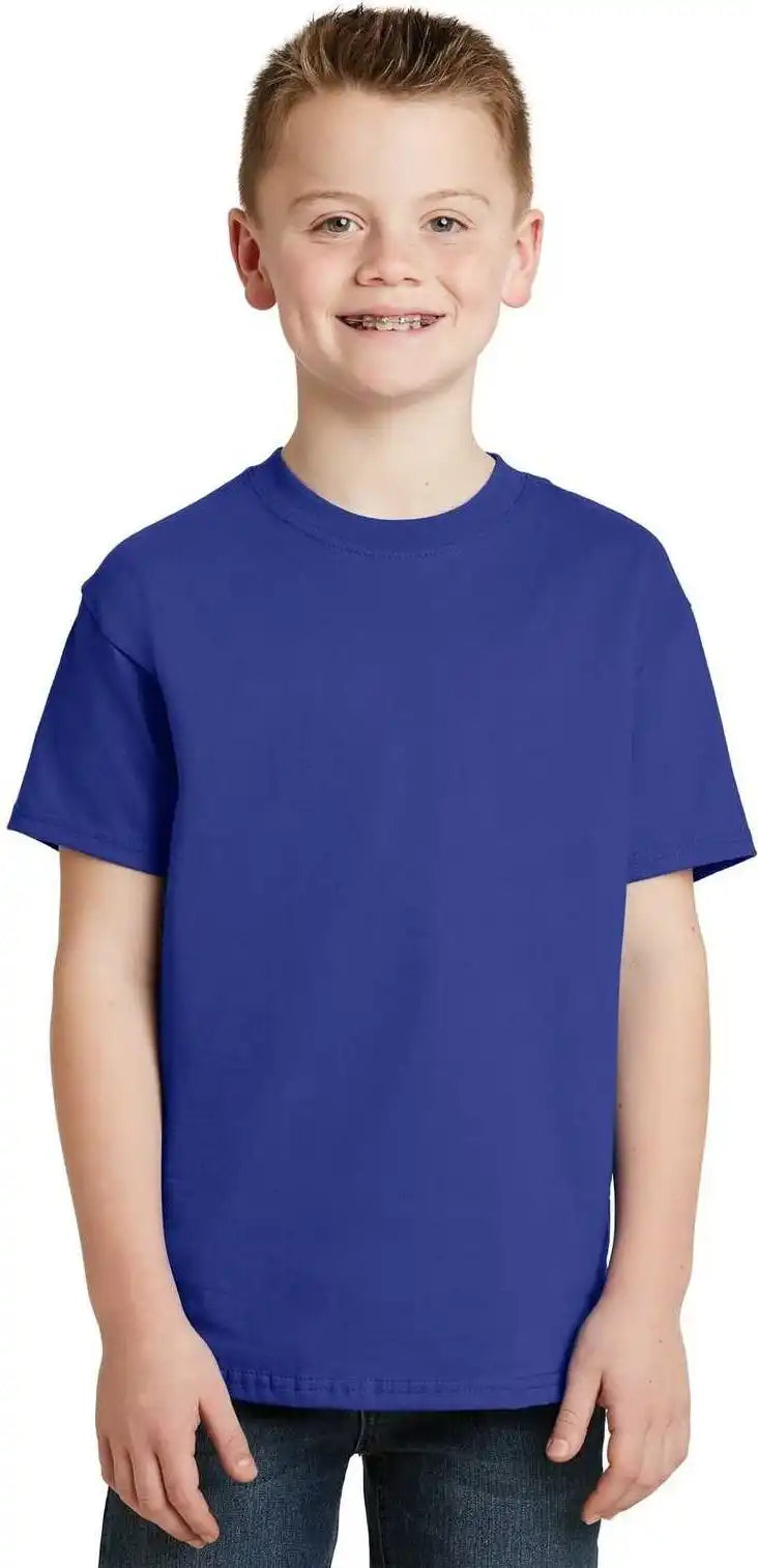 Hanes 5450 Youth Tagless 100% Cotton t Shirt Deep Royal