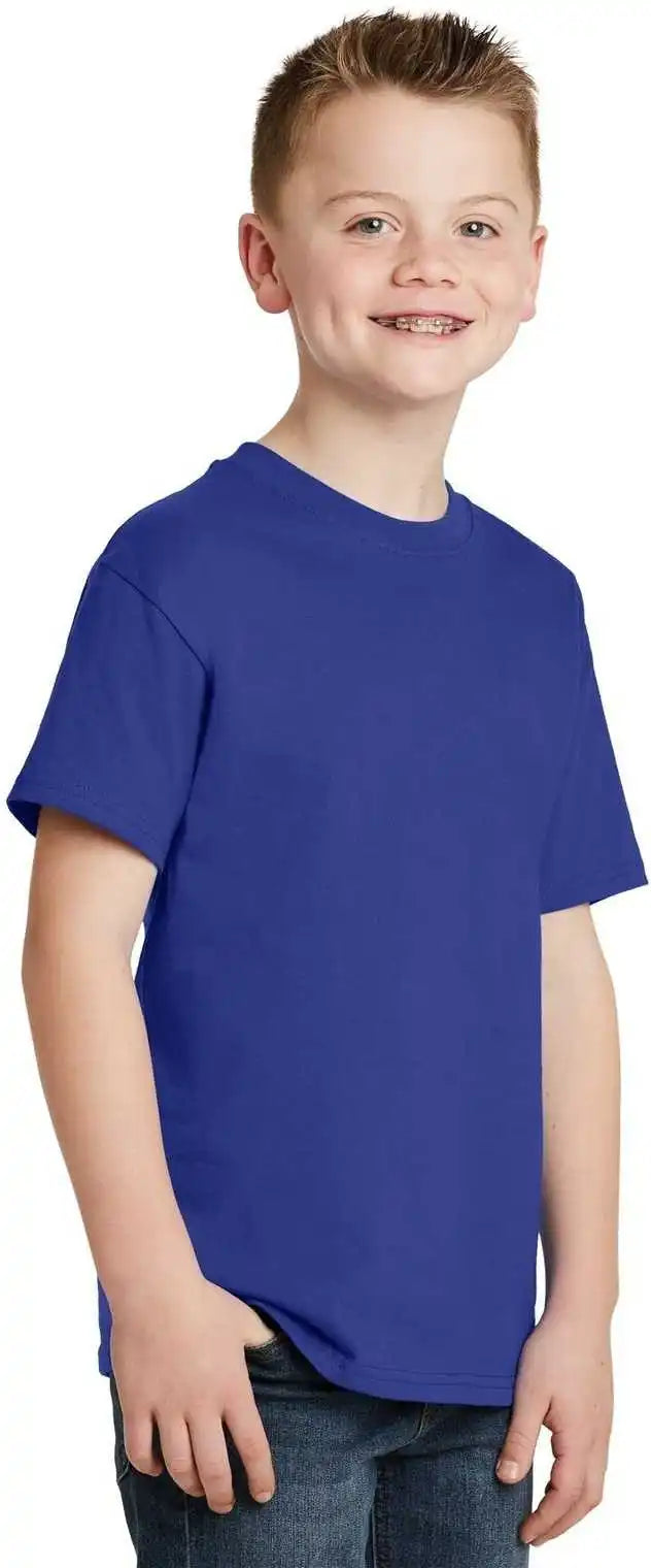 Hanes 5450 Youth Tagless 100% Cotton t Shirt Deep Royal