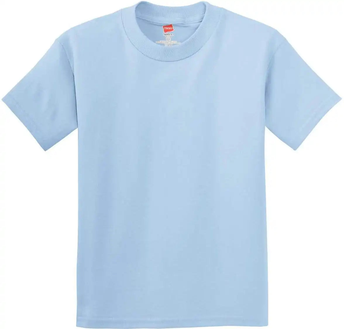 Hanes 5450 Youth Tagless 100% Cotton t Shirt Light Blue
