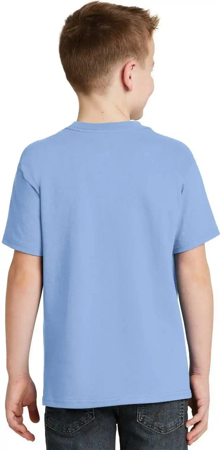 Hanes 5450 Youth Tagless 100% Cotton t Shirt Light Blue