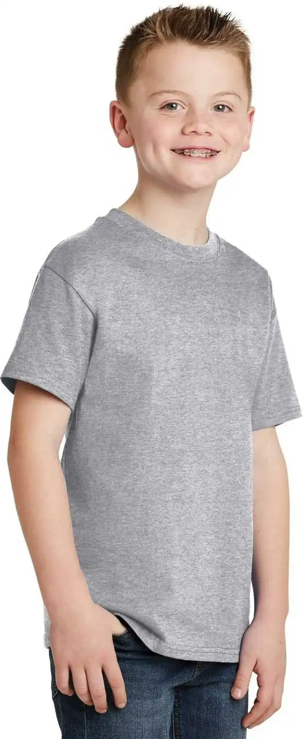 Hanes 5450 Youth Tagless 100% Cotton t Shirt Light Steel