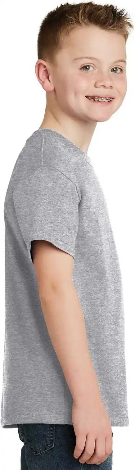 Hanes 5450 Youth Tagless 100% Cotton t Shirt Light Steel