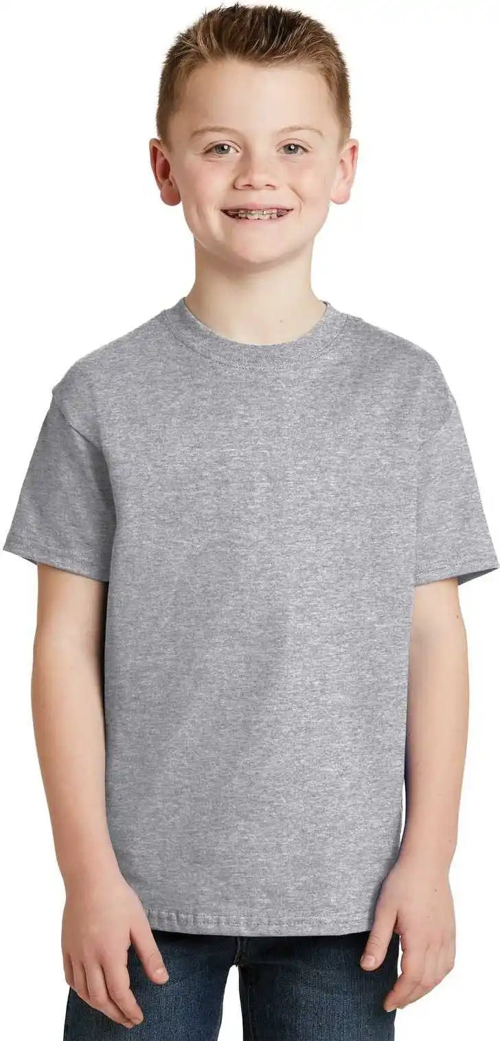 Hanes 5450 Youth Tagless 100% Cotton t Shirt Light Steel